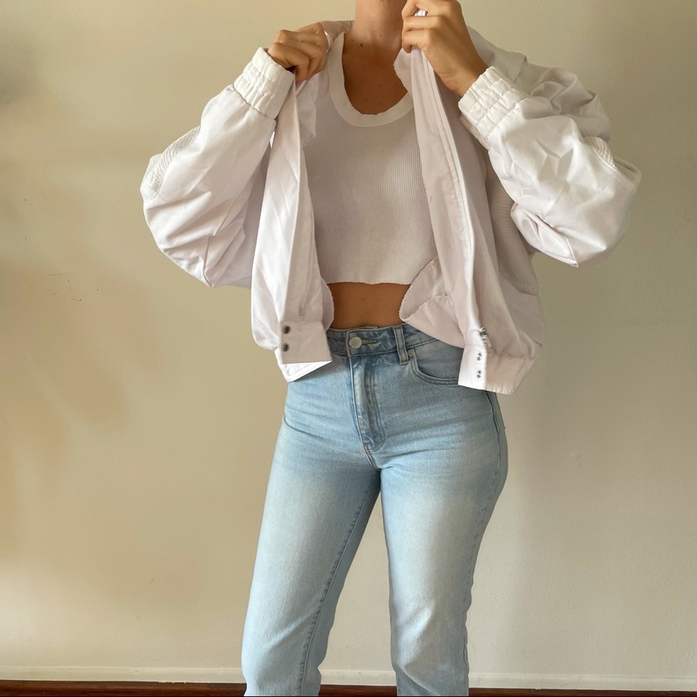 White Vintage Bomber Jacket